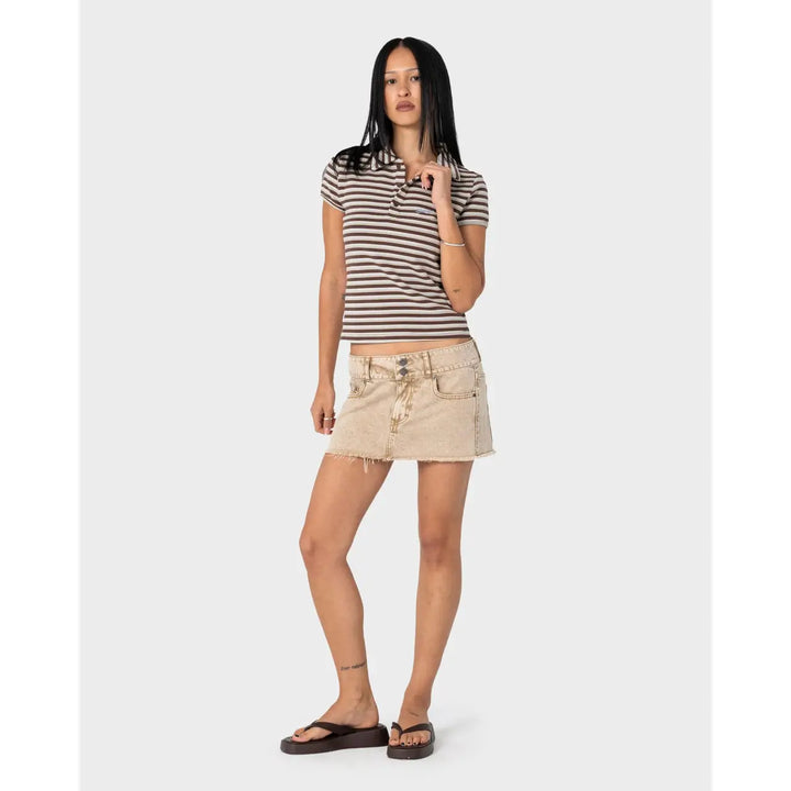 Rusty Roxxy Coffee Micro Mini Skirt