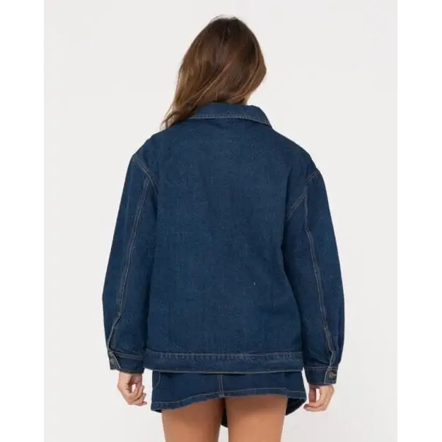 Rusty Ryley Oversized Zip Through Denim Jacket 