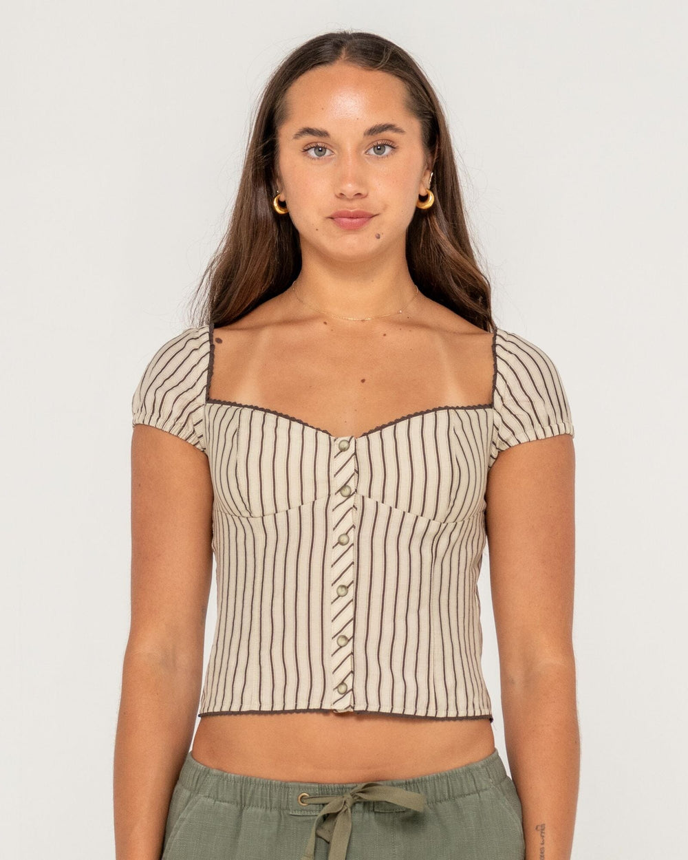 Rusty Sandy Button Up Top 