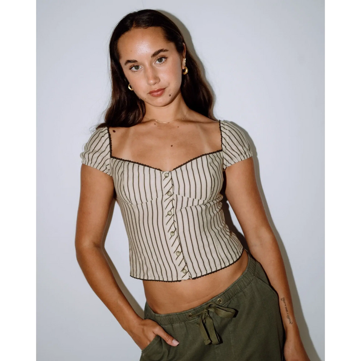 Rusty Sandy Button Up Top 