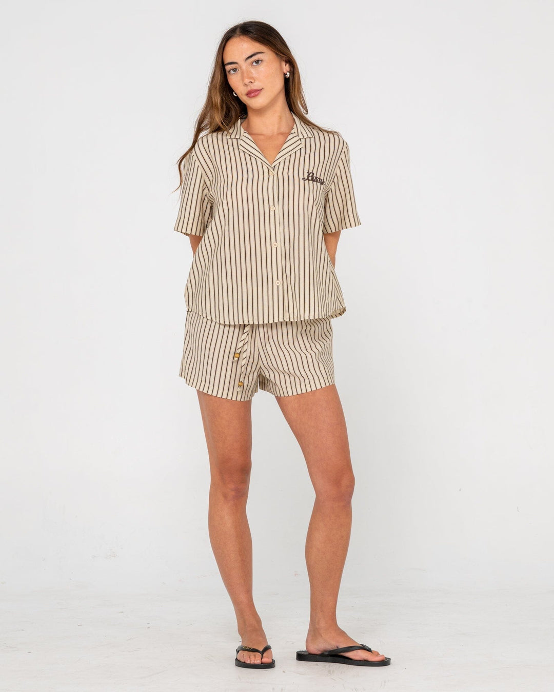 Rusty Sandy Stripe Boxy Shirt 