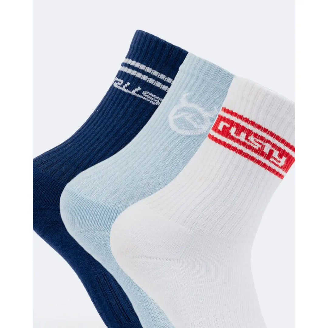 Rusty Shake Up Crew 3 Pack Socks 