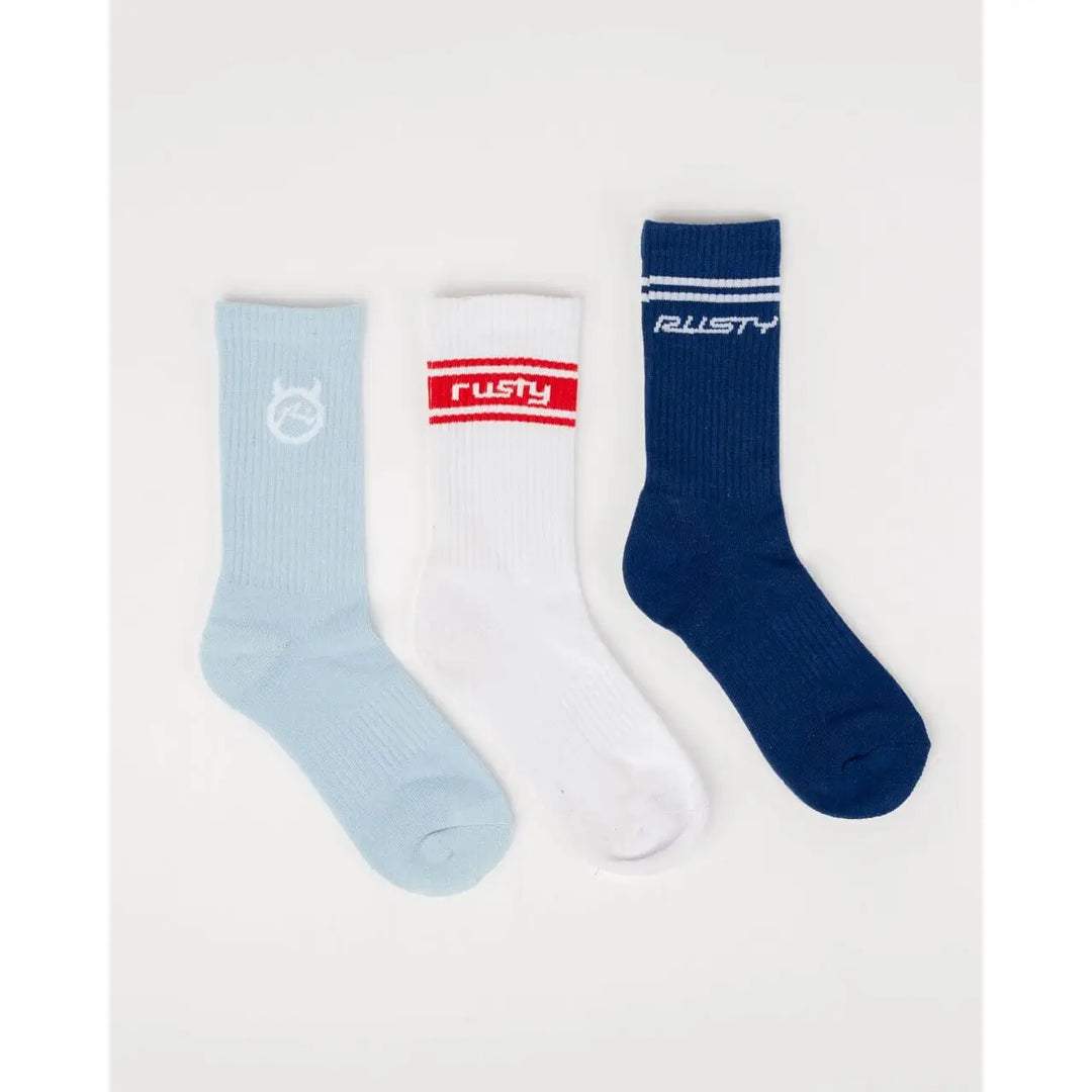 Rusty Shake Up Crew 3 Pack Socks 