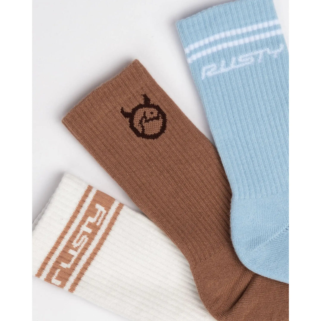 Rusty Shake Up Crew 3 Pack Socks 