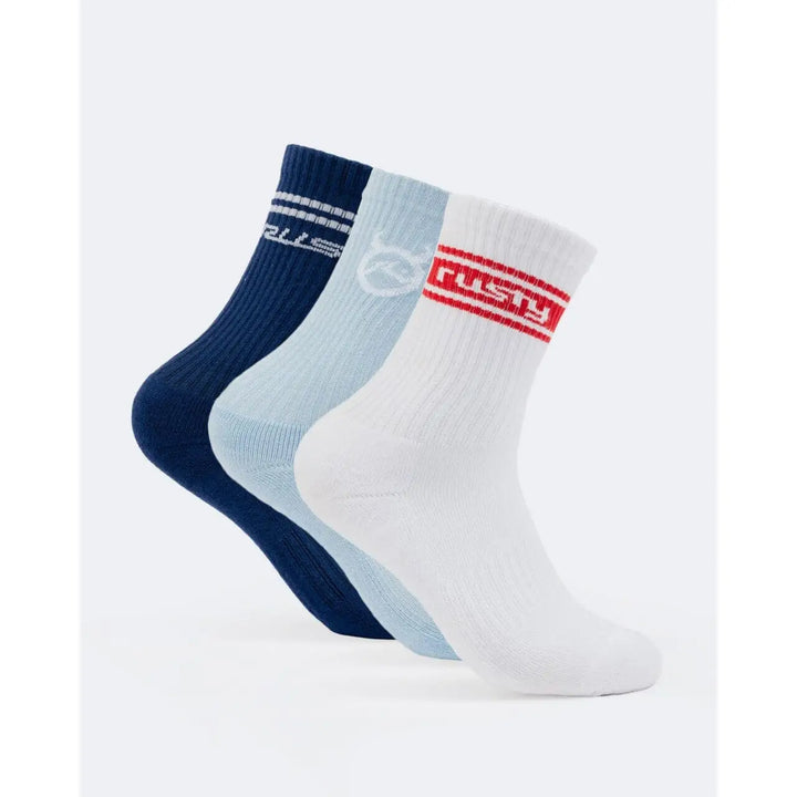 Rusty Shake Up Crew 3 Pack Socks Multi 1 