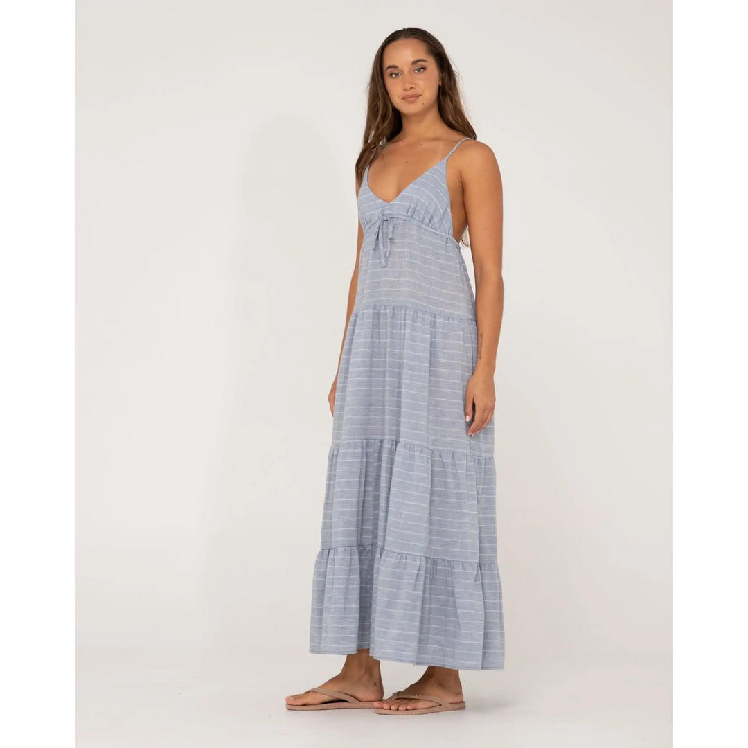 Rusty Siena Striped Tiered Maxi Dress 