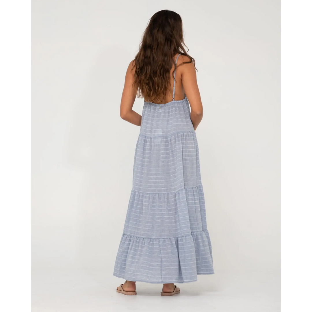Rusty Siena Striped Tiered Maxi Dress 