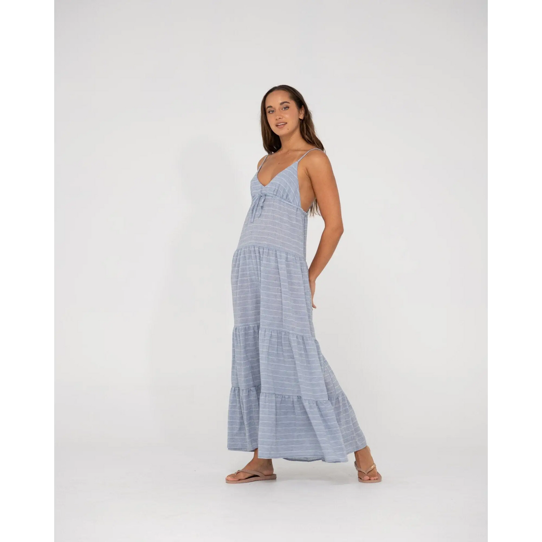 Rusty Siena Striped Tiered Maxi Dress 