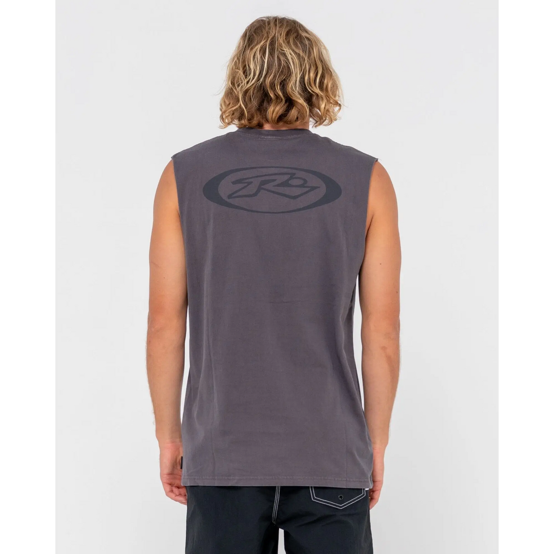 Rusty Slowmo Overdye Muscle Tank Coal S 