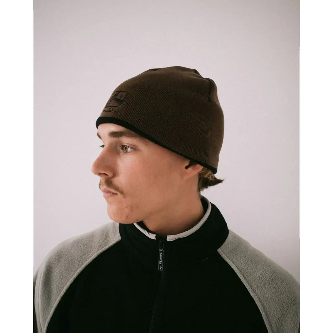 Rusty Square Eye Reversible Beanie - Pinecone