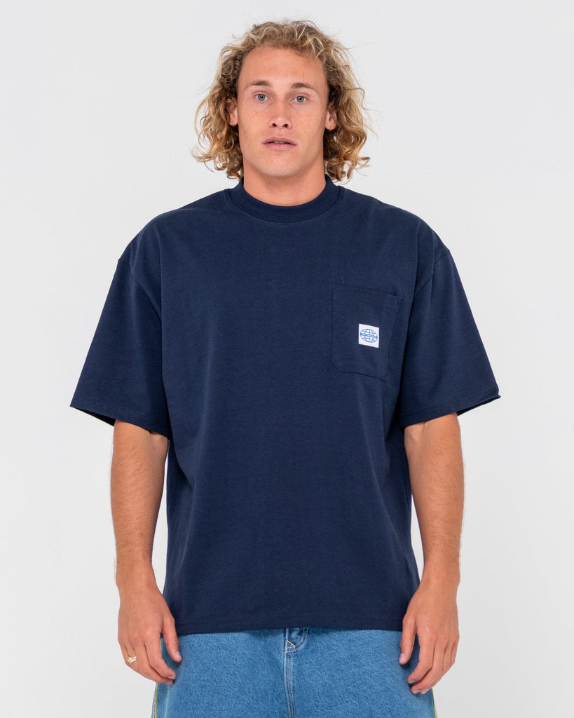 Rusty Steezy Heavy T-Shirt Navy Blue S 