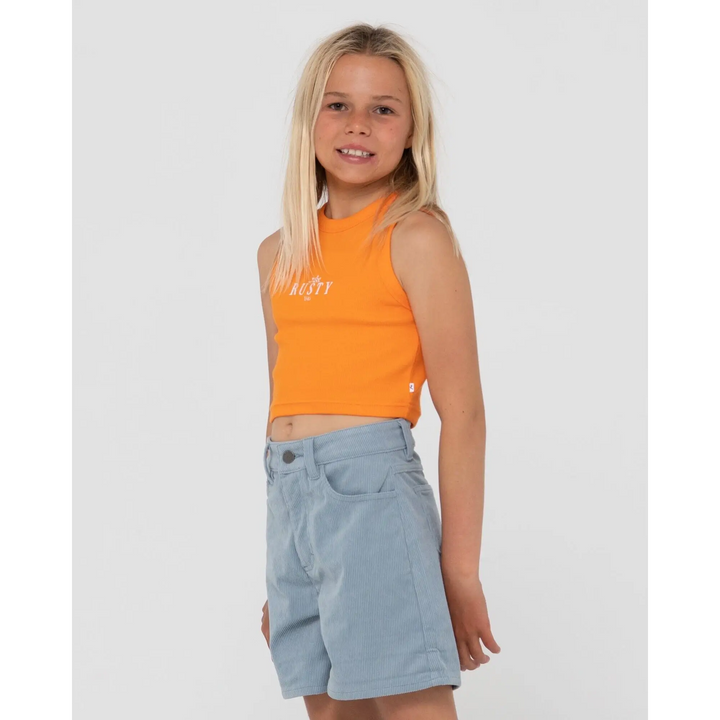 Rusty Sunrise Graphic Youth Racer Tank 
