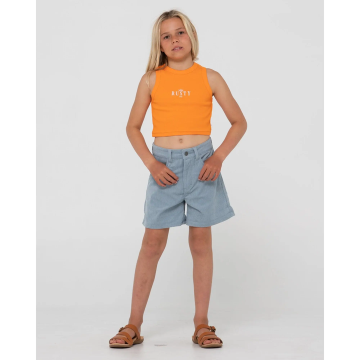 Rusty Sunrise Graphic Youth Racer Tank 