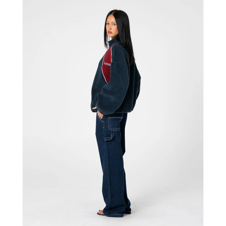 Rusty Two Tides Zip Through Sherpa Fleece