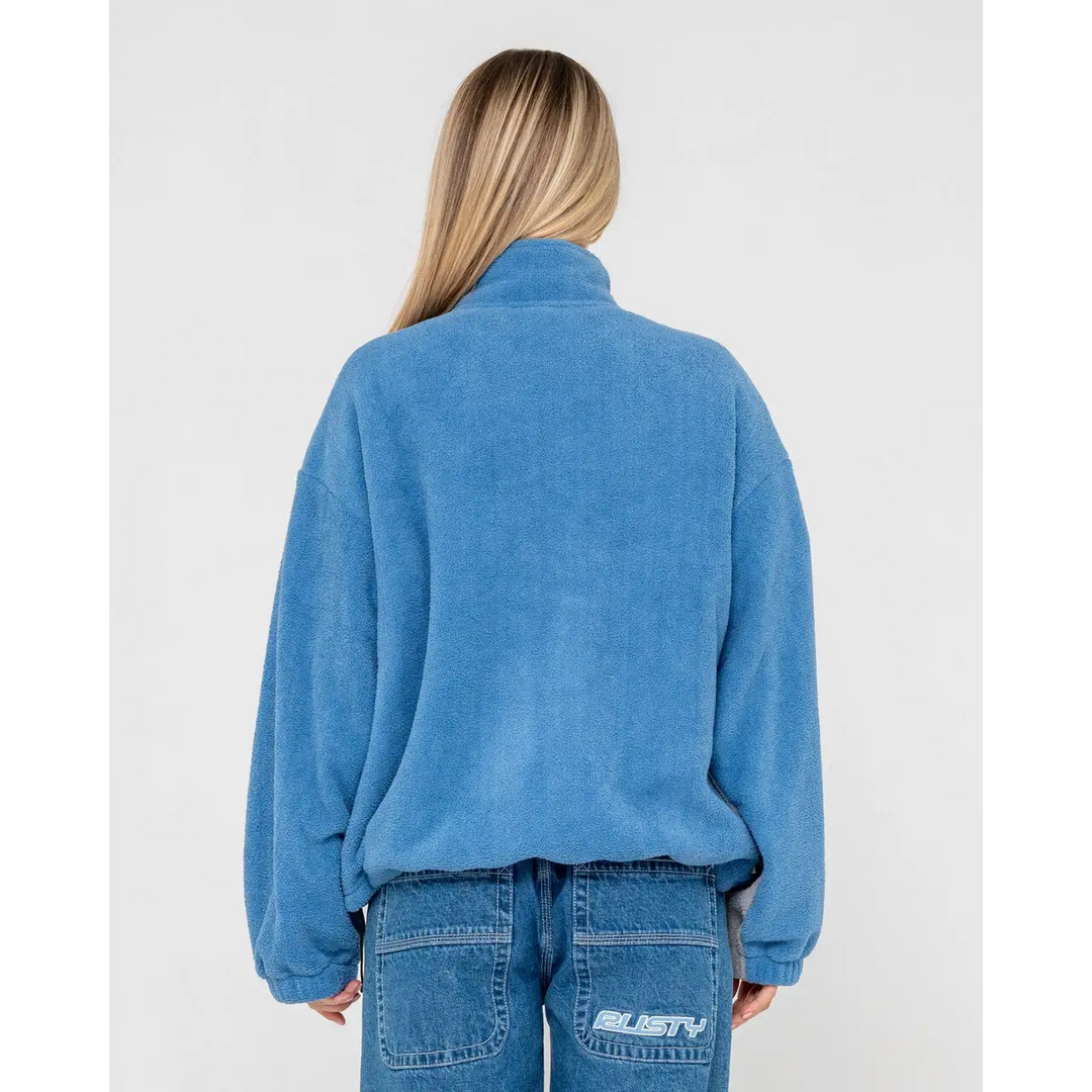 Rusty Two Tides Zip Through Sherpa Fleece