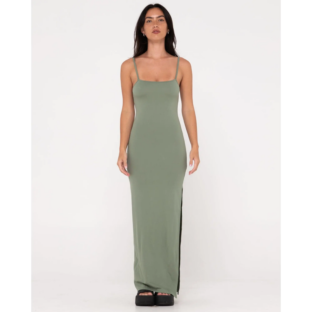 Rusty Vicky Fitted Slip Maxi Dress 