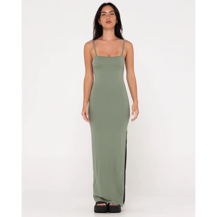 Rusty Vicky Fitted Slip Maxi Dress 