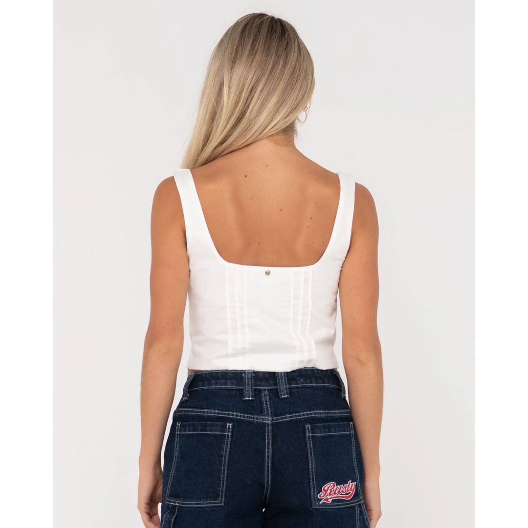 Rusty Violeta Ruffle Neck Top 