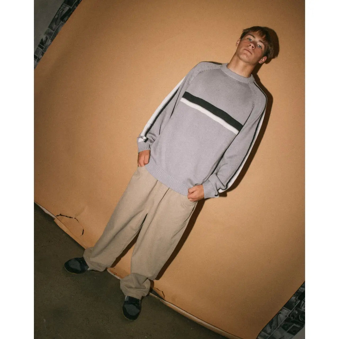 Rusty White Lines 2.0 Knitted Crew