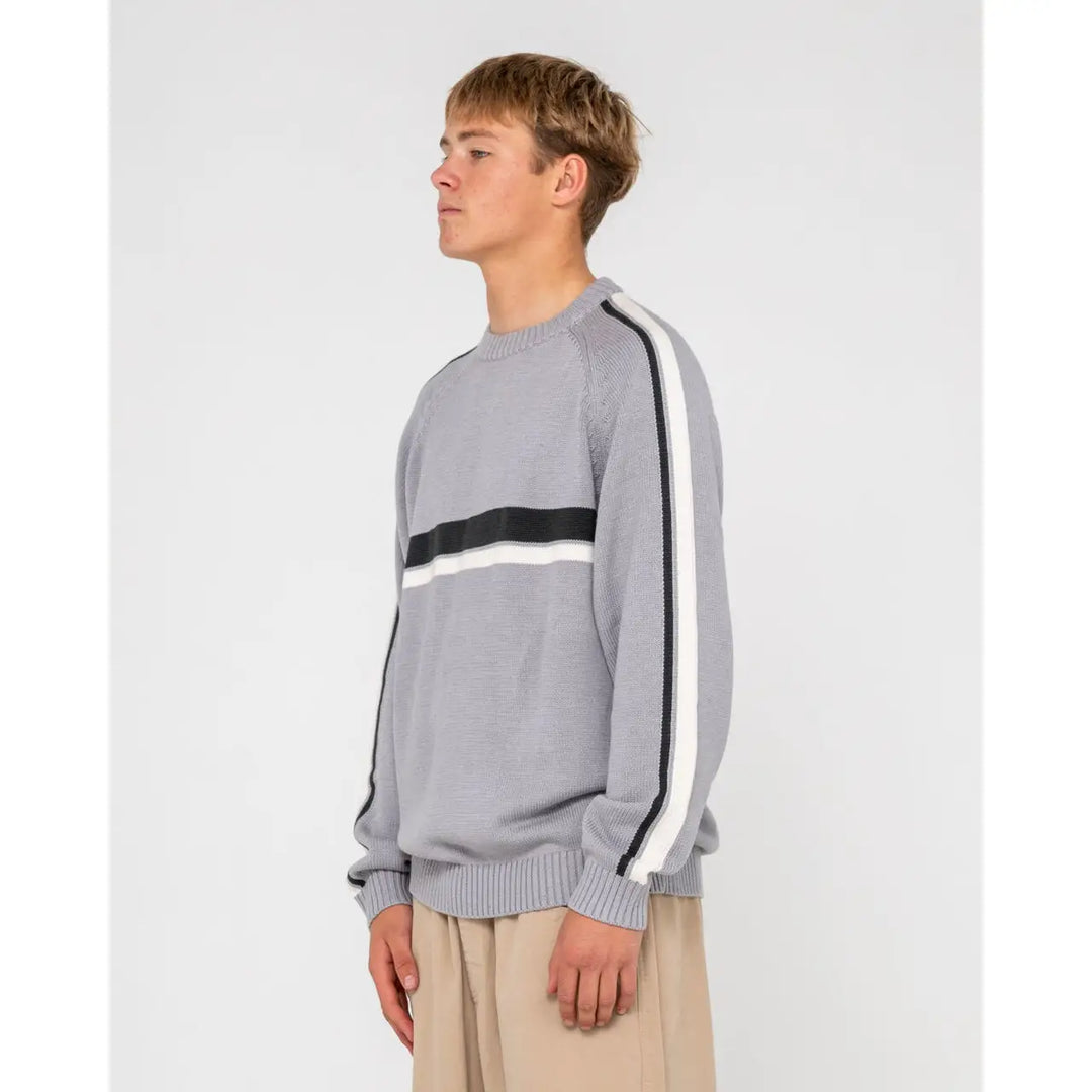 Rusty White Lines 2.0 Knitted Crew