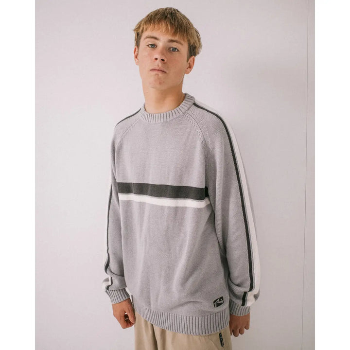 Rusty White Lines 2.0 Knitted Crew