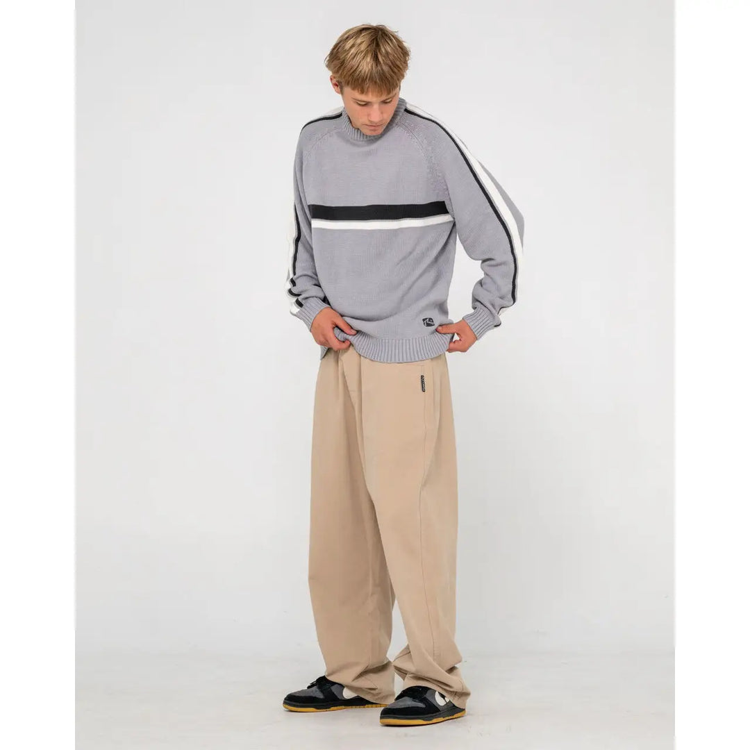 Rusty White Lines 2.0 Knitted Crew