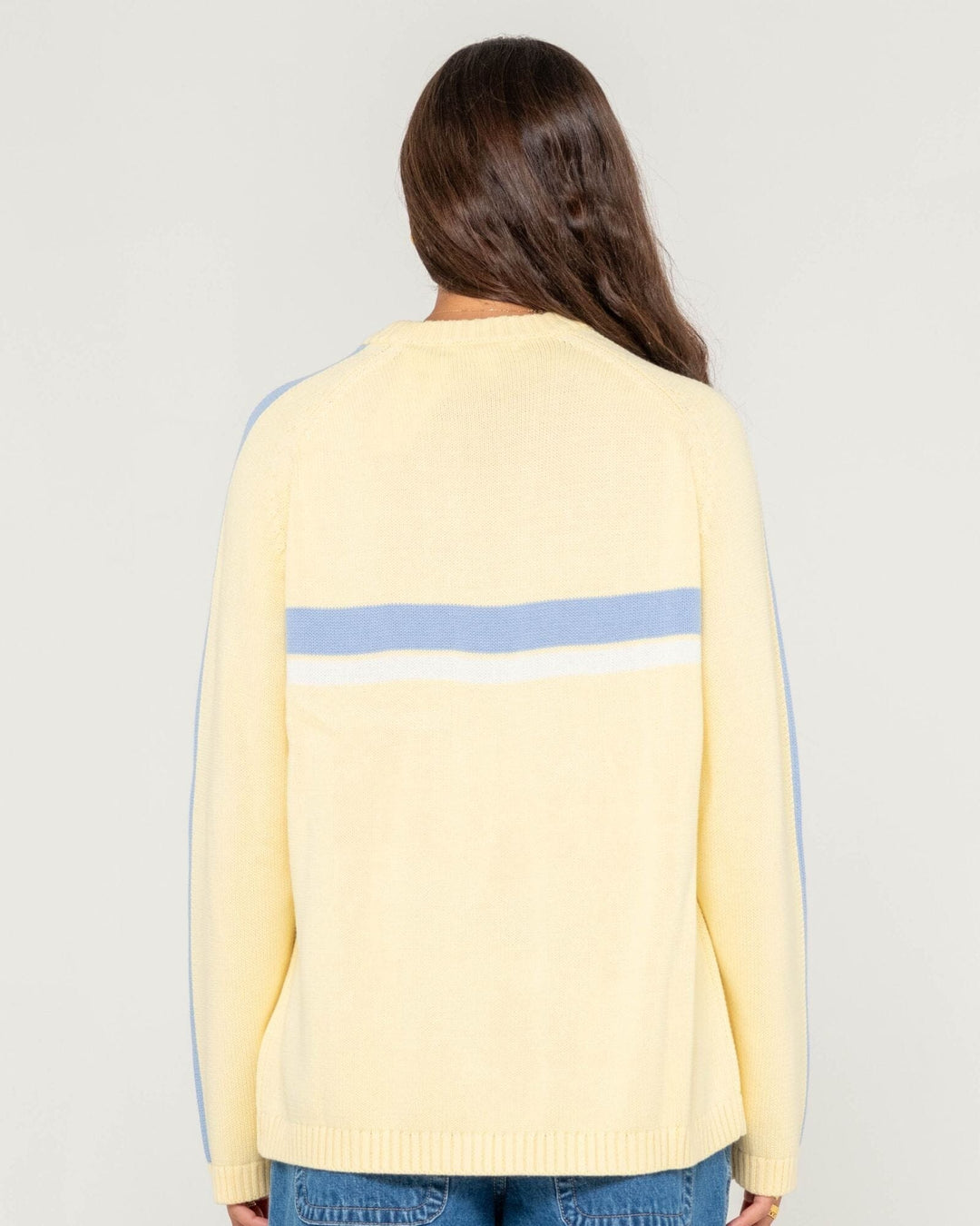 Rusty White Lines Crew Neck Knit 