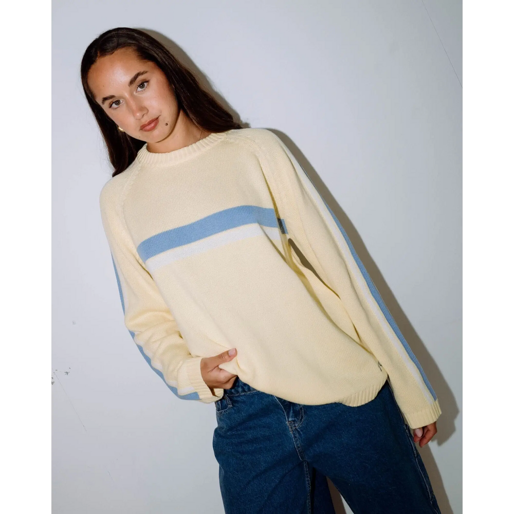 Rusty White Lines Crew Neck Knit 
