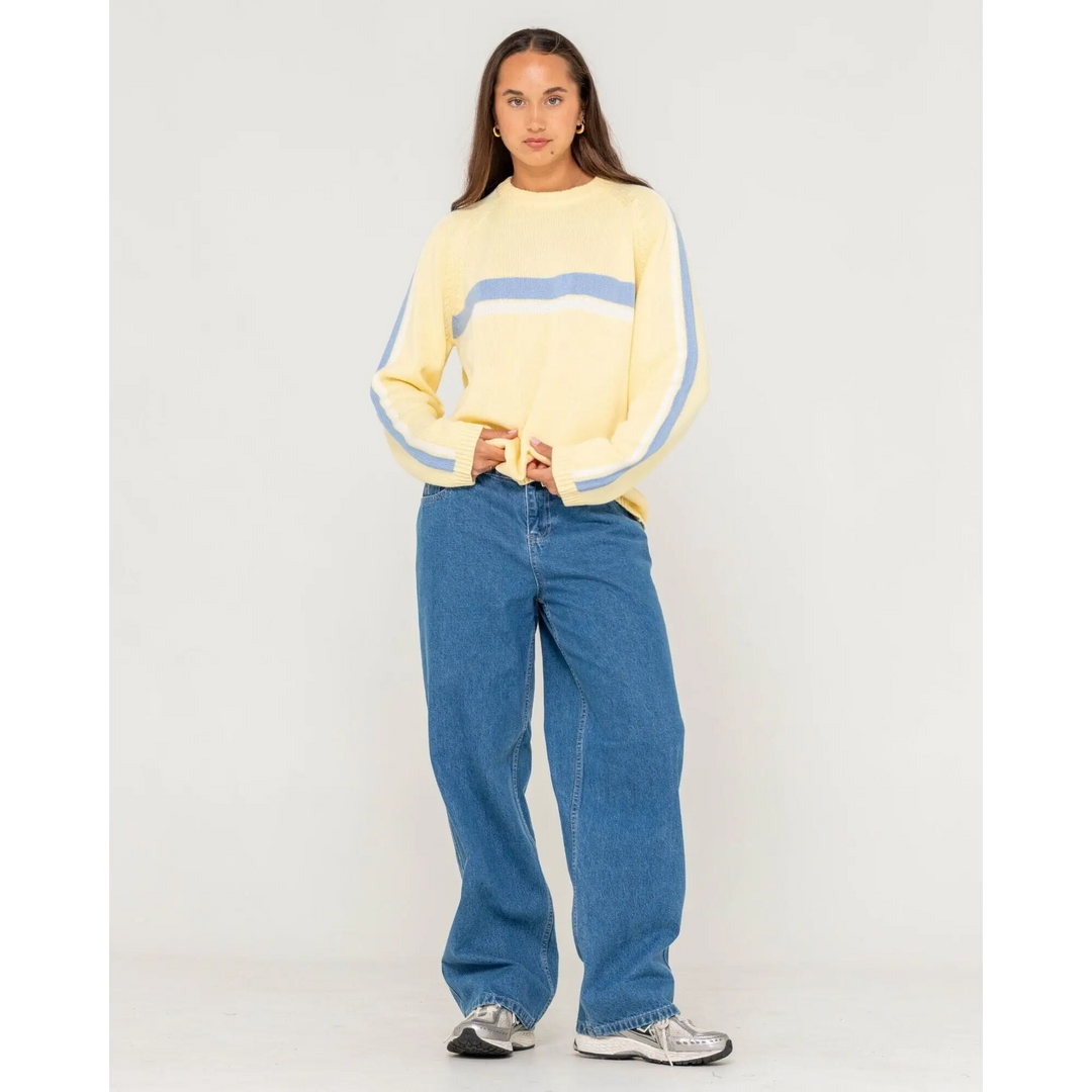 Rusty White Lines Crew Neck Knit 