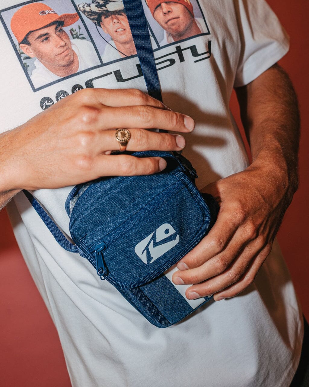 Rusty White Lines Crossbody Bag 