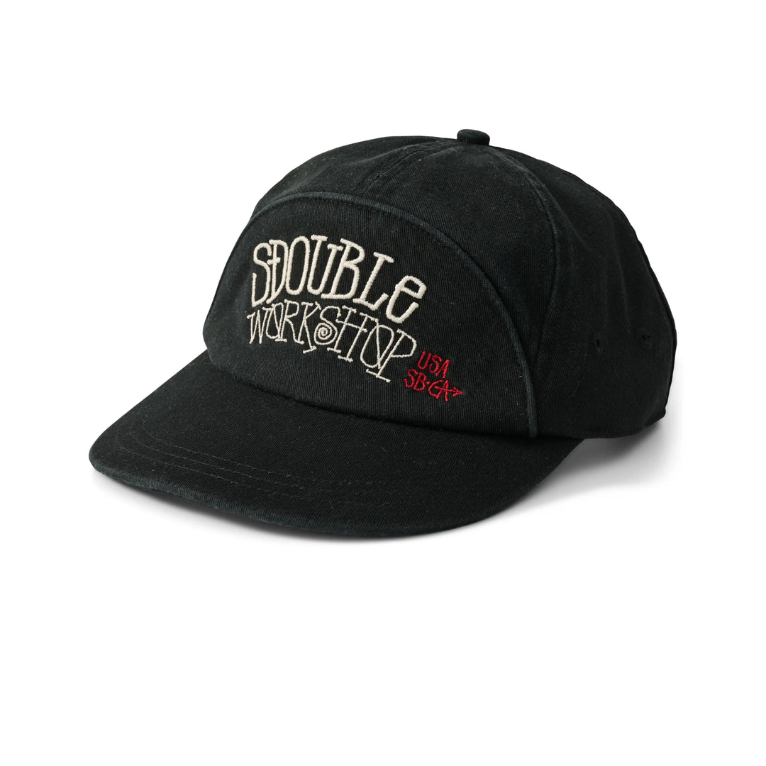 S Double Banner Worker Twill Snapback Cap - Black