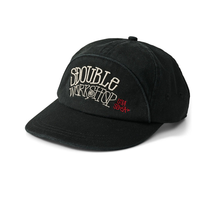 S Double Banner Worker Twill Snapback Cap - Black