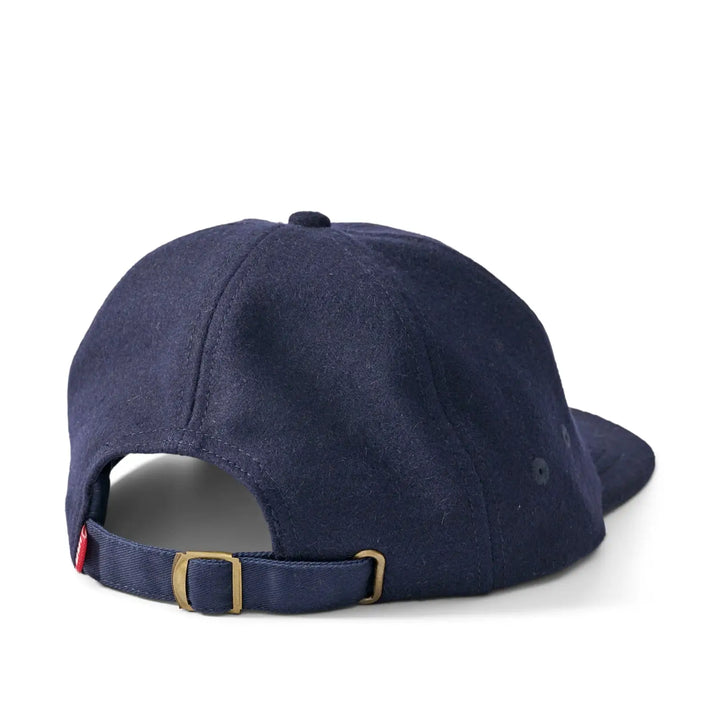 S Double Cursive Foldup Wool Strapback Cap - Navy