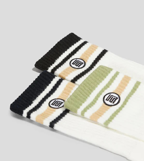 S Double Stripe S-Dot 3 Pack Socks 