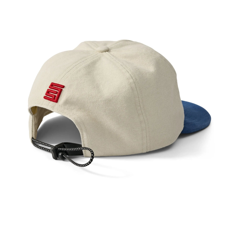 S Double WW Roots Fold Up Strapback Cap - Natural / Warm Blue