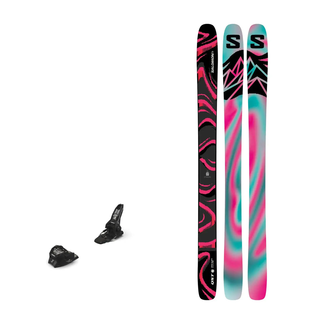 edging salomon qst 106 skis 2026 (Almond Milk) + Marker Griffon 13 ID Bindings Construction Full Sandwich Sidewalls give precision and grip Salomon QST 106 Ski Package
