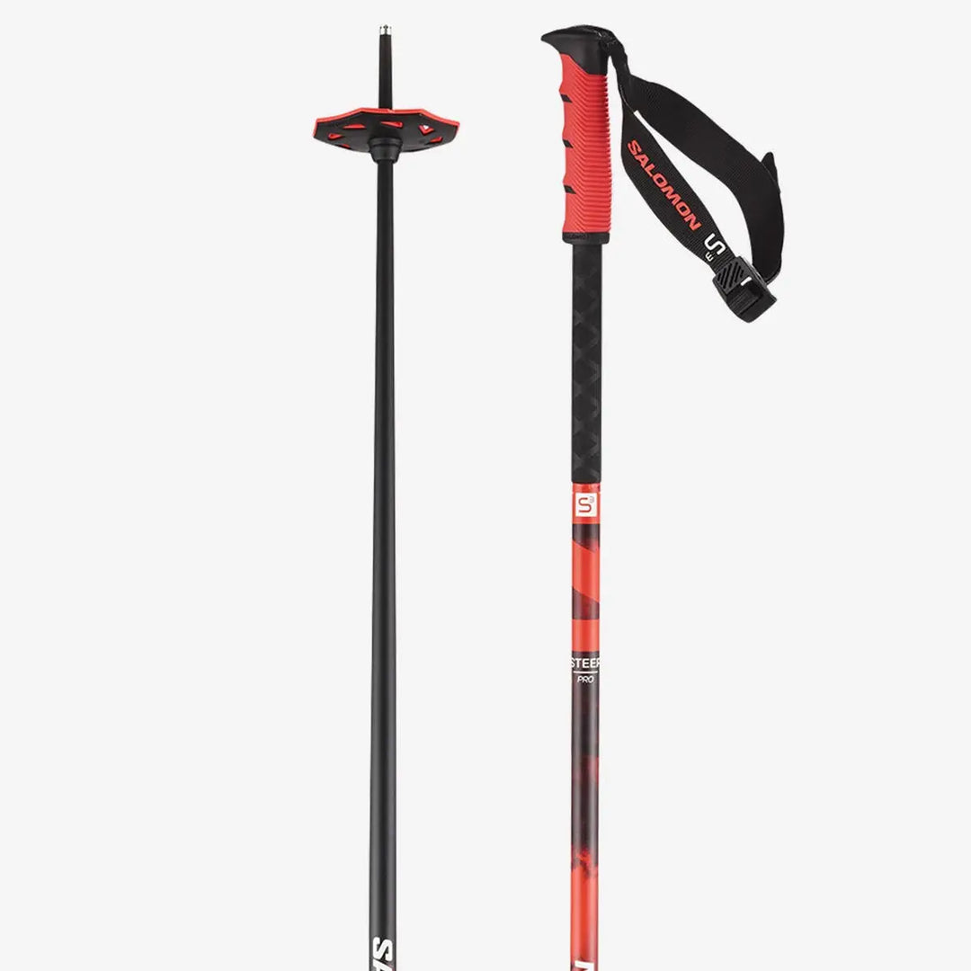 Salomon Steep Pro S3 Ski Poles - Black / Nasturtium / 115