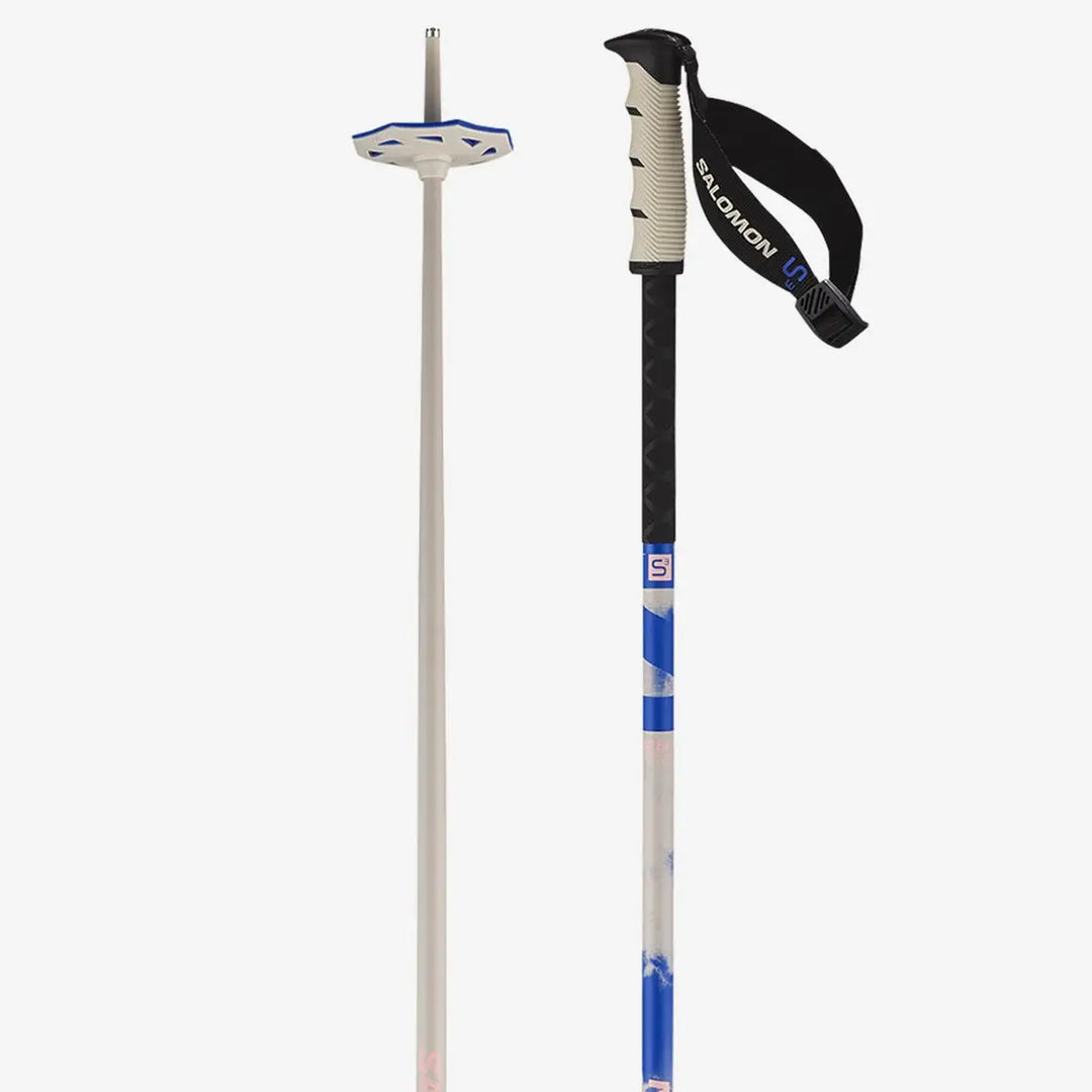 Salomon Steep Pro S3 Ski Poles - Rainy Day / Race Blue / 115