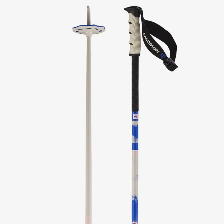 Salomon Steep Pro S3 Ski Poles - Rainy Day / Race Blue / 115