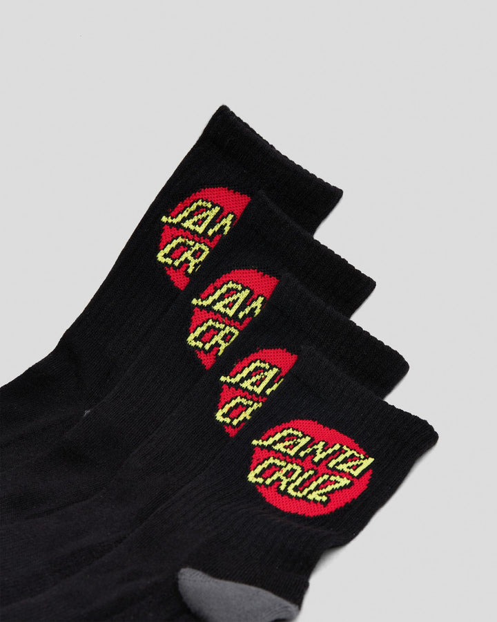 Santa Cruz Classic Dot Youth Crew 4-Pack Socks 