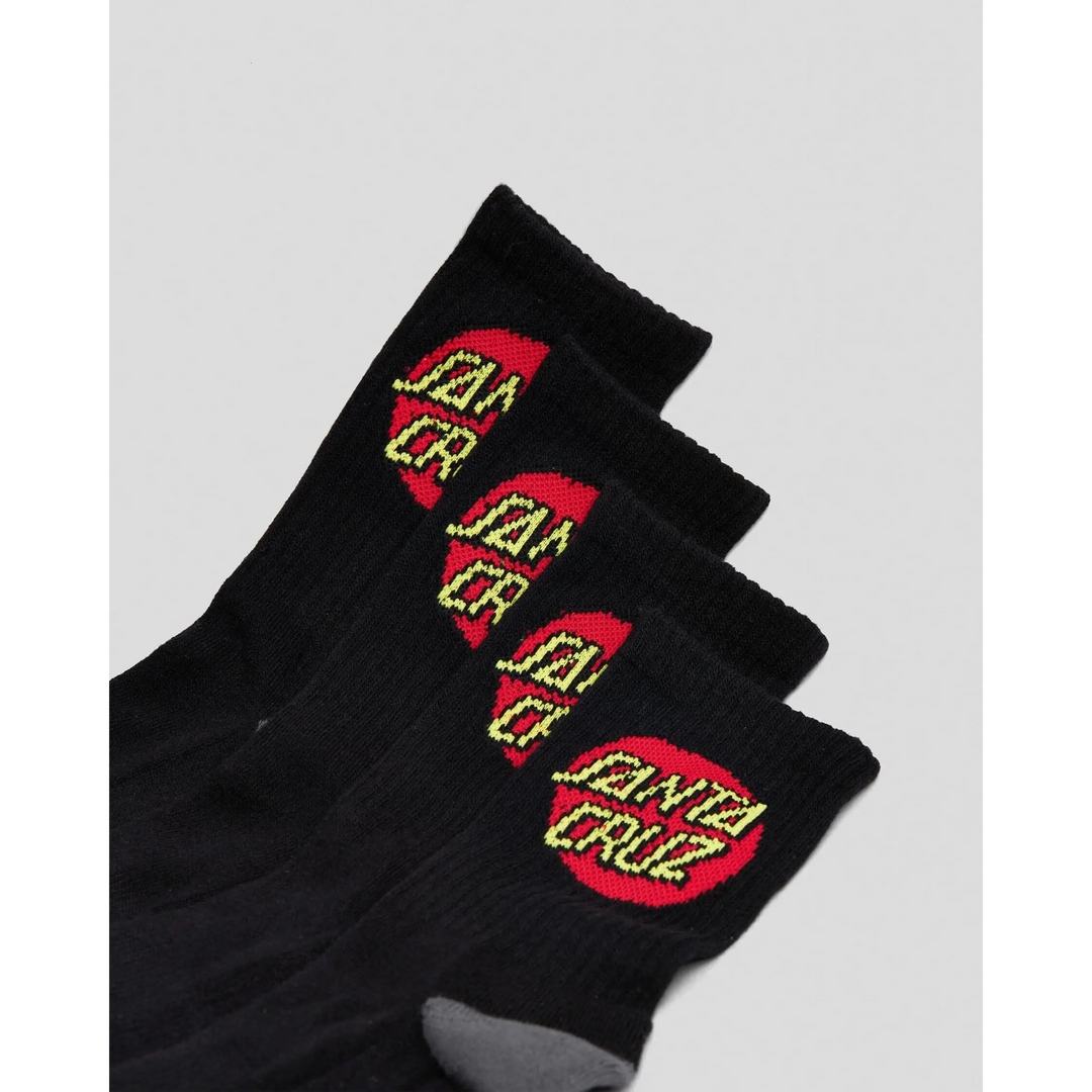 Santa Cruz Classic Dot Youth Crew 4-Pack Socks 