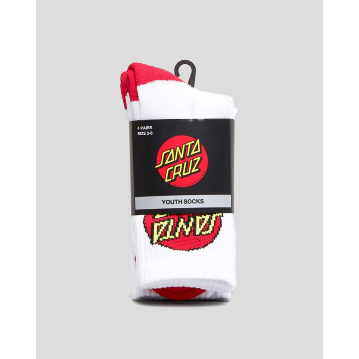Santa Cruz Classic Dot Youth Crew 4-Pack Socks 