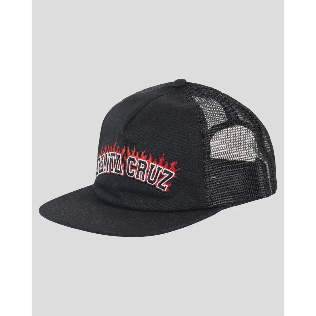 Santa Cruz Flamed Collegiate Arch Youth Trucker Cap 