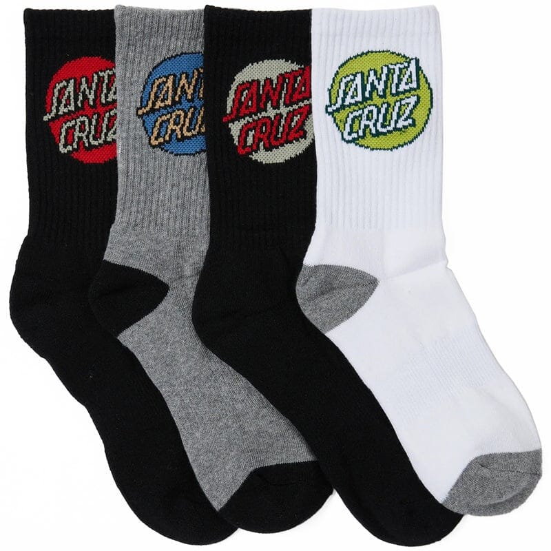 Santa Cruz Other Dot Crew Youth Socks 4 Pack 