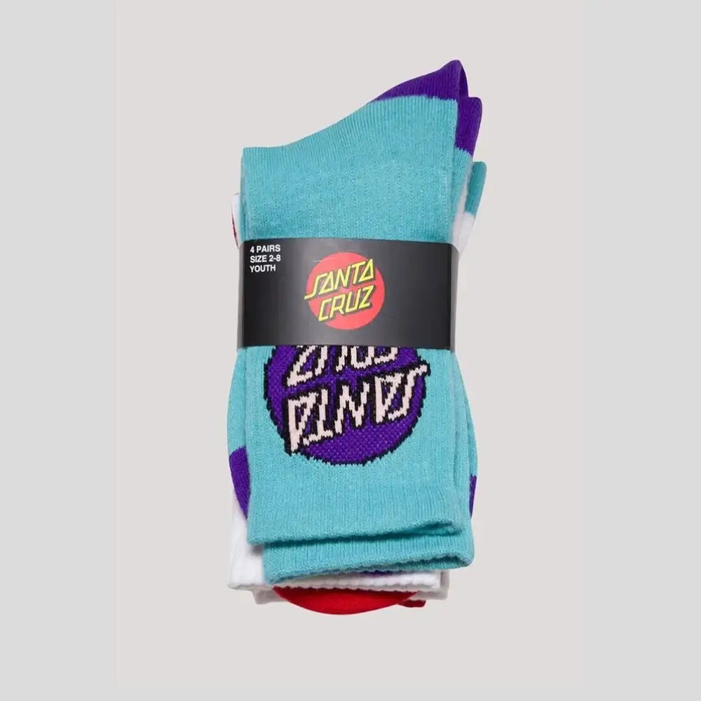 Santa Cruz Other Dot Crew Youth Socks 4 Pack 