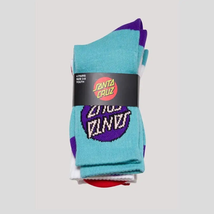 Santa Cruz Other Dot Crew Youth Socks 4 Pack 