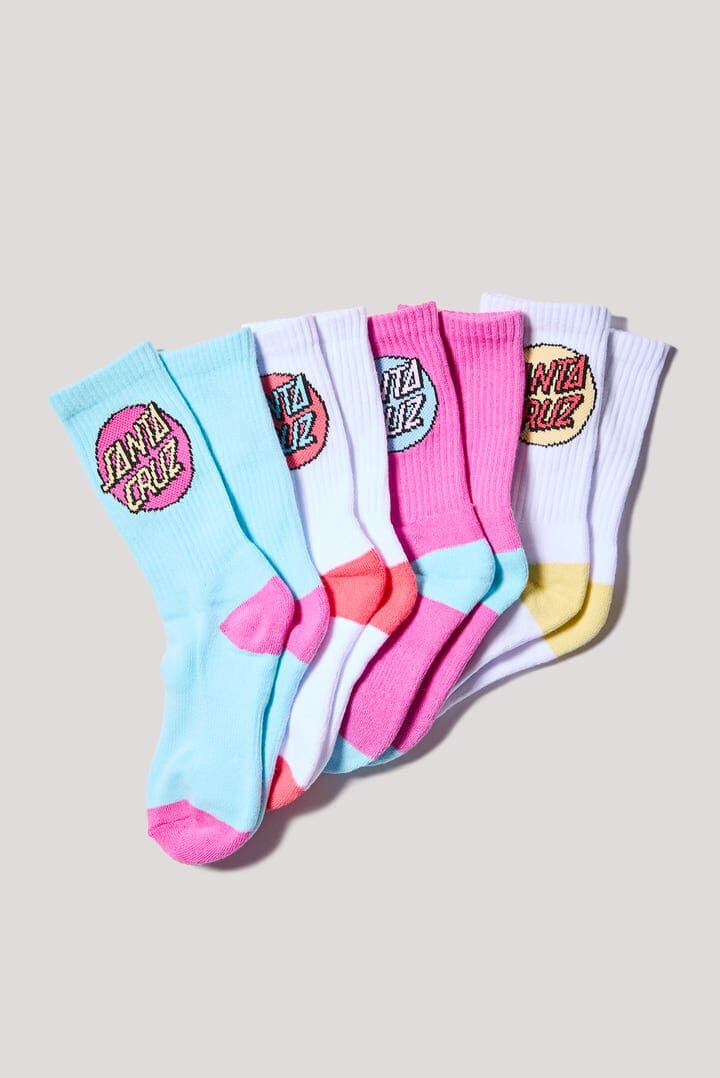 Santa Cruz Other Dot Youth Crew 4-Pack Socks 