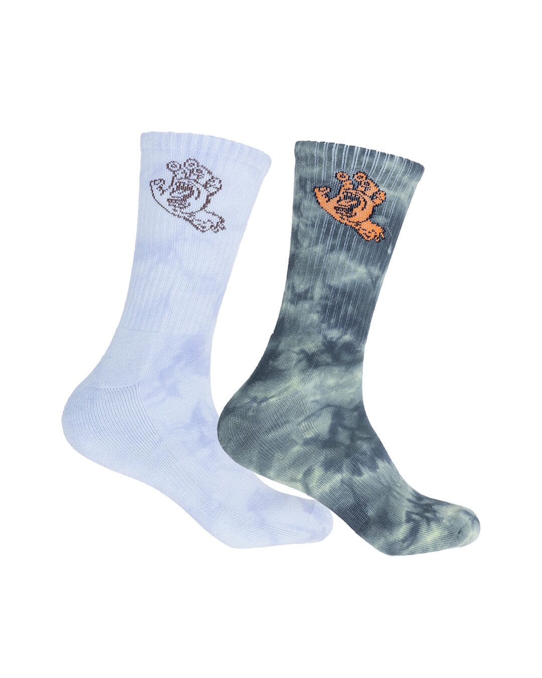 Santa Cruz Screaming Hand Mono Crew 2 Pack Socks 
