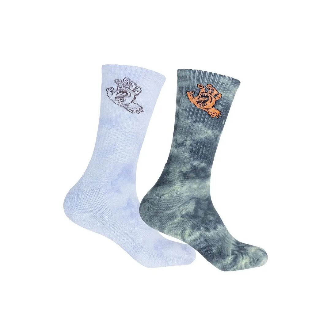 Santa Cruz Screaming Hand Mono Crew 2 Pack Socks 