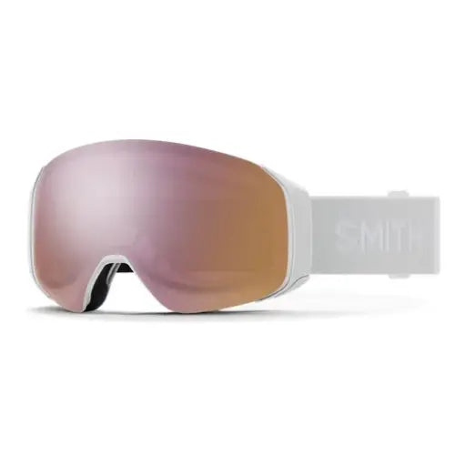 Smith 4D MAG S Snow Goggles - White Chunky Knit / ChromaPop Everyday Rose Gold Mirror 22% VLT / Chromapop Storm Rose